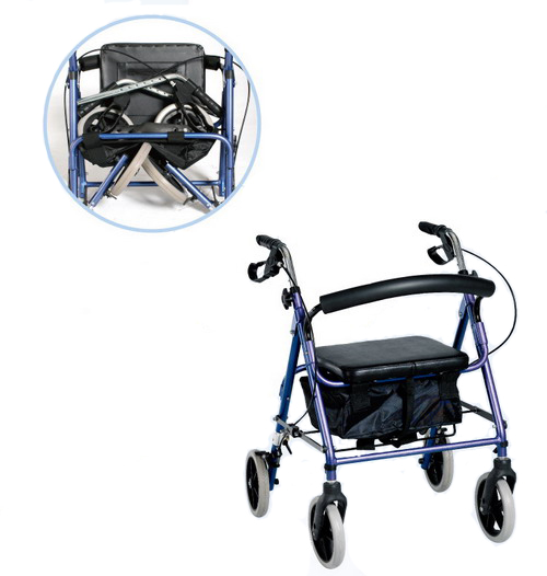 Aluminum Rollator, Loyal Blue, Detachable Wheels