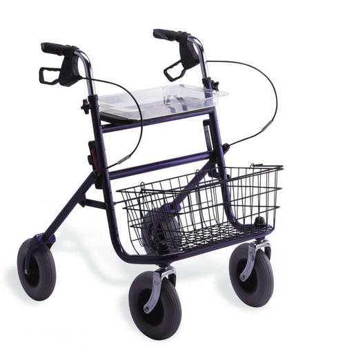 Steel Rollator With Plate, Dark Blue