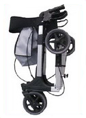 Aluminum Folding Rollator, Detachable Leg Pieces, Medium