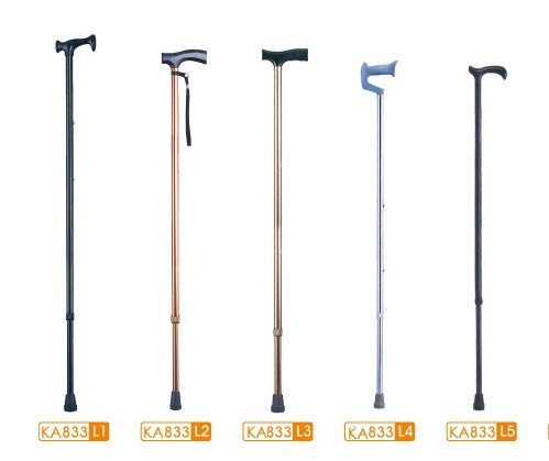 Aluminium Height Adjustable Walking Stick with different handles