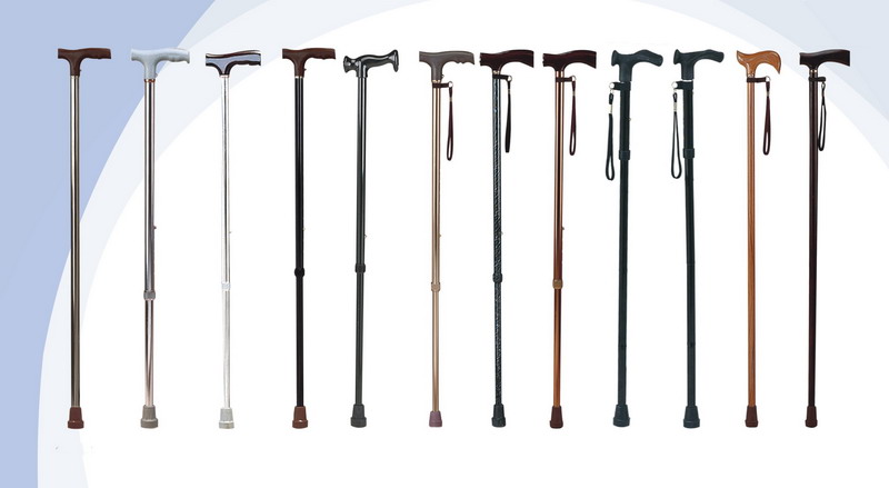 Aluminium Height Adjustable Walking Stick with different handles