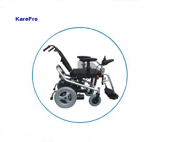 Powered Steel Wheelchair with Reclining Back, Outdoors Intelligent Type