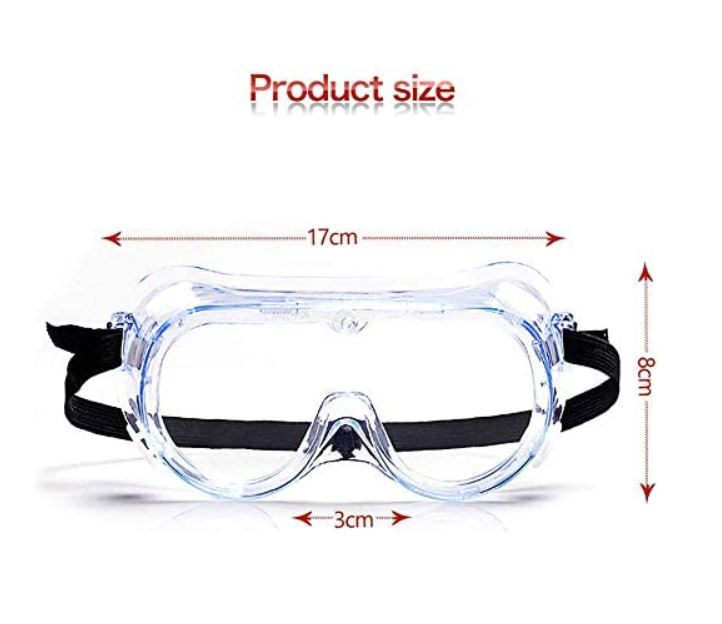 Protective Safety Goggles with Adjustable Headloop, Anti Chemical Splash Impact for Eye Protection