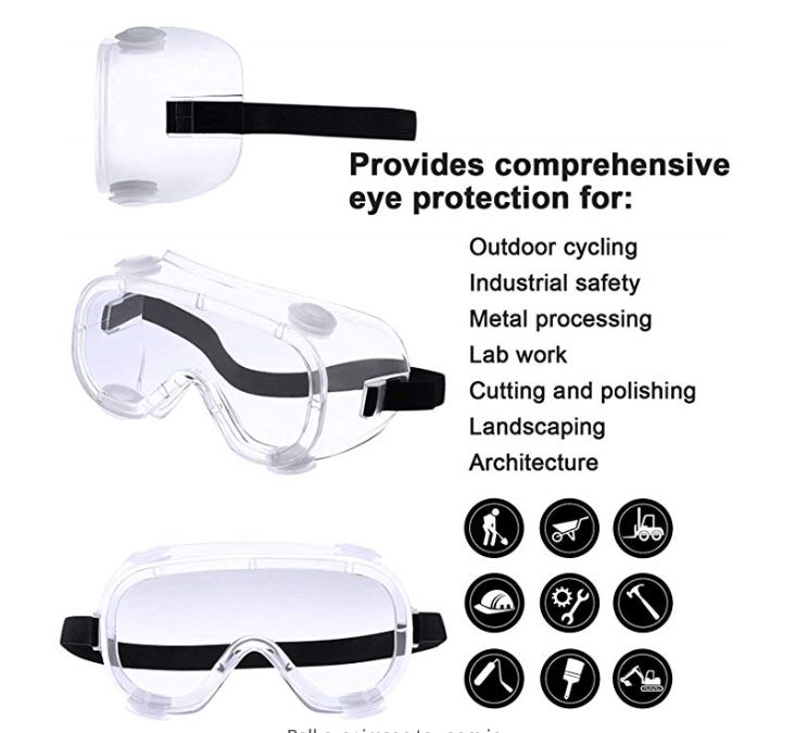 Protective Safety Goggles with Adjustable Headloop, Anti Chemical Splash Impact for Eye Protection
